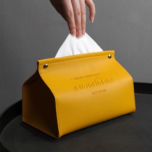 皮革纸巾盒车载抽纸盒家用客厅创意北欧ins抽纸盒皮质批发平口款